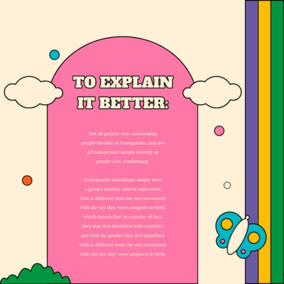 Instagram Post Design Creator Featuring LGBTQ Pride-Themed Graphics and Information