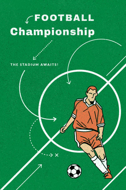 Poster Design Creator Featuring a Soccer Player and a Retro Style 5121