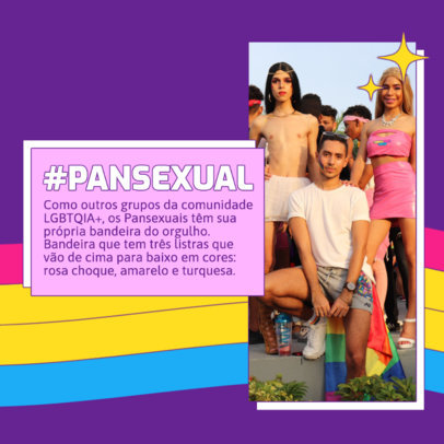 Instagram Post Generator for a Pansexual Meaning with an LGBT Flag Illustration