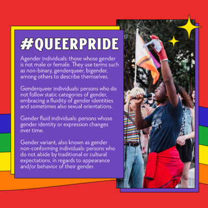 Instagram Post Creator for a Queer Pride Carousel Featuring Star Graphics