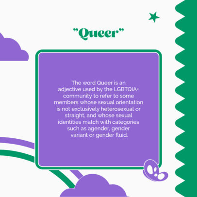 Pride Instagram Post Generator to Describe the Meaning of the Word Queer