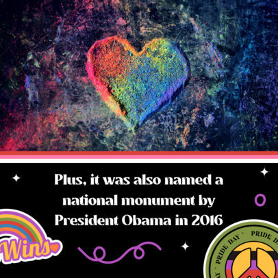 Instagram Post Maker With Information About the History of LGBTQ Pride Month
