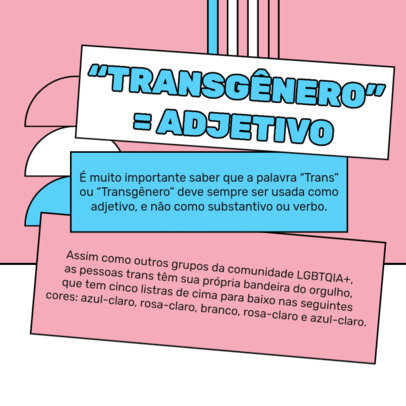 Pride-Themed Instagram Post Maker for a Carousel About the Transgender Identity