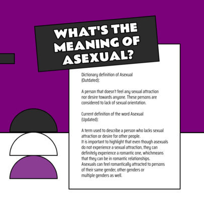 Instagram Post Template to Inform About Asexual Pride with a Carousel