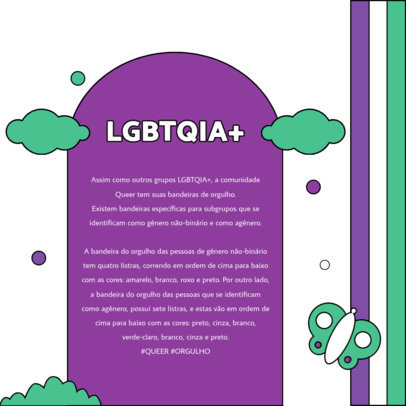 Instagram Post Creator Featuring LGBTQ Pride Ribbons and Information