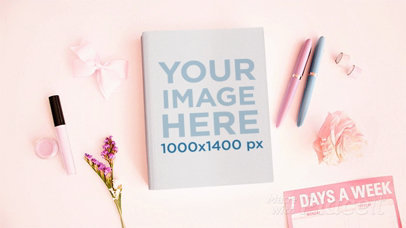 Book Lying on a Girly Desk With Moving Things in Stop Motion