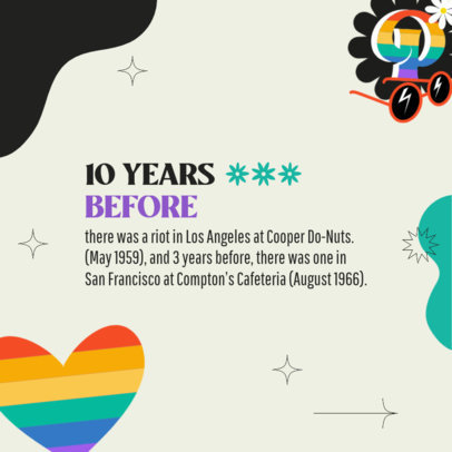 Instagram Post Generator with a Pride Month History Theme