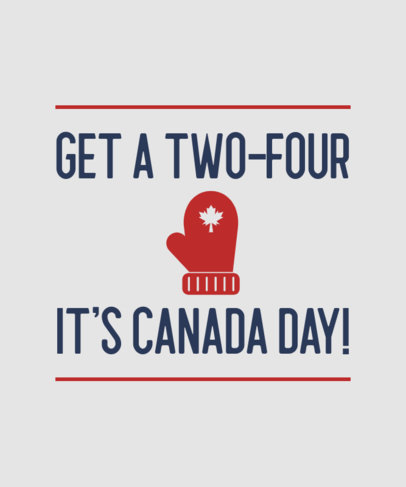 T-Shirt Design Maker Featuring a Winter Glove Icon with Canada Day Quote 4626d