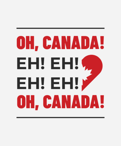 T-Shirt Design Template Featuring a Canada Day-Themed Chant 4626e