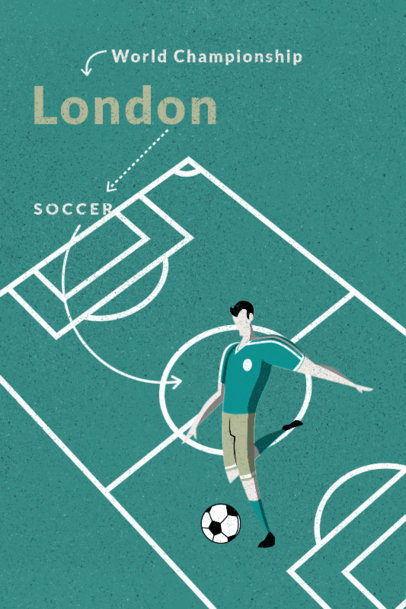 Poster Design Maker Featuring Illustrated Soccer Players and a World Championship Theme 5122