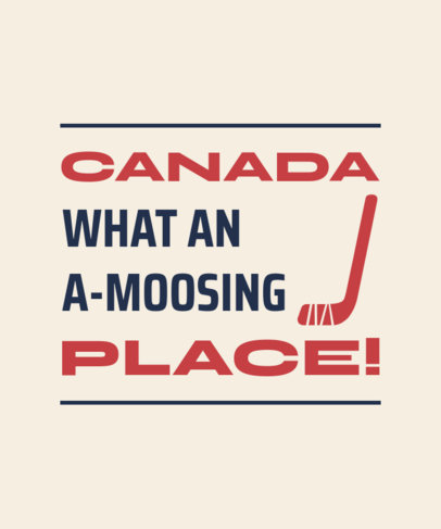 T-Shirt Design Creator Featuring a Canada Day-Themed Quote with a Hockey Stick Icon 4626g