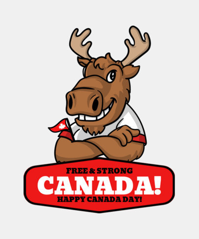 T-Shirt Design Generator for Canada Day Featuring a Moose Cartoonish Character