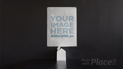 Poster Stop Motion on a Black Wall While Paper Chimney Moves a13646