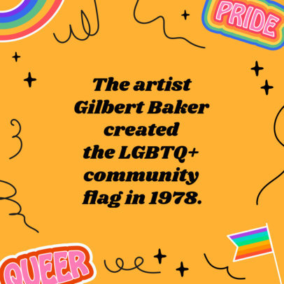 Instagram Post Design Template With Information About the History of the Pride Flag