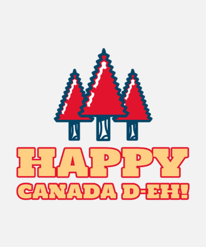 T-Shirt Design Generator Featuring Illustrated Pines for Canada Day 4627f