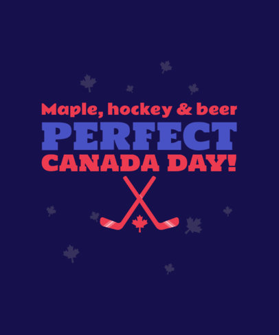T-Shirt Design Creator with a Canada Day-Themed Quote and Illustrated Hockey Sticks 4625b