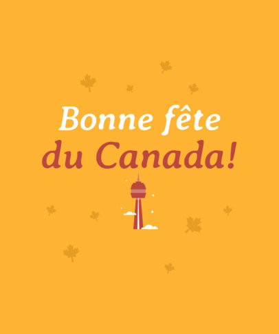 T-Shirt Design Template with a French Quote for Canada Day 4625d