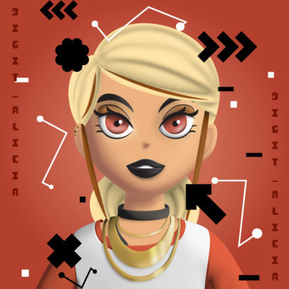 Cool Avatar Generator Featuring a Blonde Character Inspired by the Metaverse 5128a