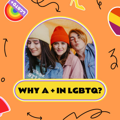 LGBTQ Pride-Themed Instagram Post Design Maker for a Carousel Featuring Fun Stickers
