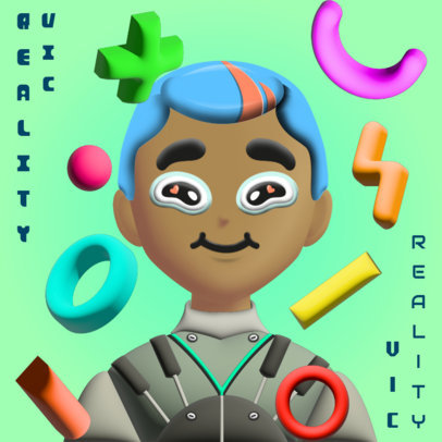 Illustrated Avatar Design Maker for a Fun Futuristic Character 5129a