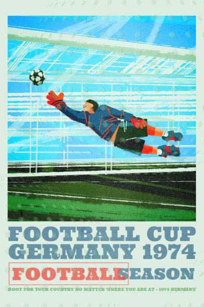 Poster Design Maker Featuring a Retro Style and Illustrations of Soccer Players 5124