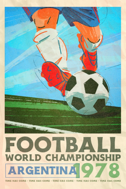 Poster Design Template with a Soccer Theme Featuring Retro Fonts 5124e