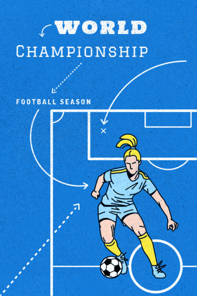 Poster Design Maker with a Retro Typeface and a Female Soccer Player Graphic 5121c