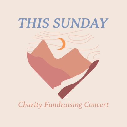 Instagram Post Creator for a Charity Fundraising Concert Reminder with a Boho Aesthetic
