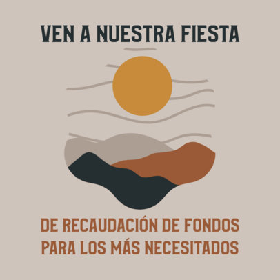 Instagram Post Maker for a Church Fundraiser Featuring a Boho-Inspired Illustration