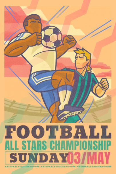 Poster Design Generator for Soccer Enthusiasts Featuring a Retro Aesthetic 5123a