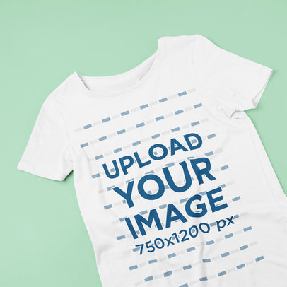 Minimalist Mockup of a Heathered Tee Against a Customizable Surface