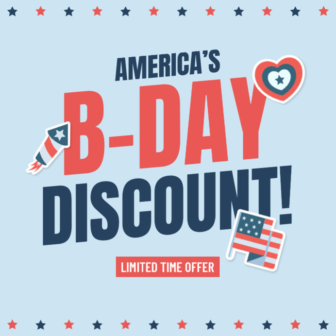 Instagram Post Maker with American Graphics to Promote 4th of July-Themed Sales