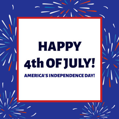 Instagram Post Template Featuring Patriotic Designs for a USA Independence Day
