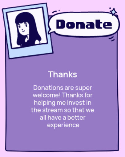 Twitch Panel Template for Donations Information with an Illustrated Avatar 5157d-el1