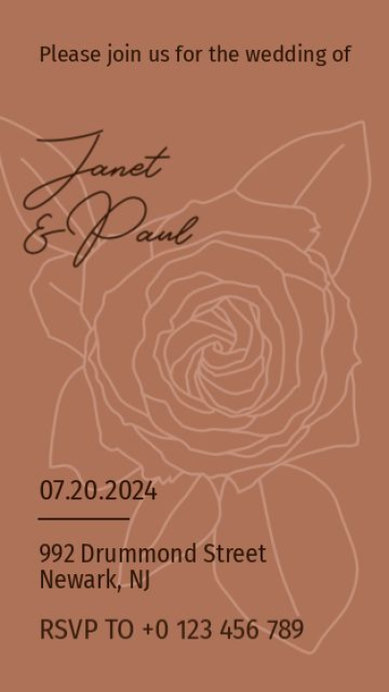 Wedding-Themed Instagram Story Video Generator Featuring an Illustrated Rose