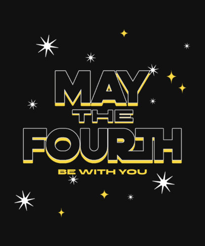 Cool T-Shirt Design Template with a Style Inspired by Star Wars