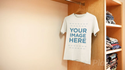 T-Shirt Moving on a Hanger Stop Motion in a Closet