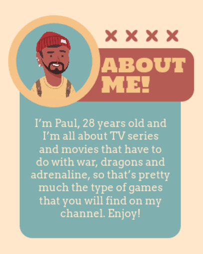 Twitch Info Panel Design Template with Modern Cartoonish Avatars 5153-el1