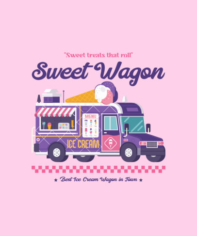 Illustrated T-Shirt Design Generator for a Desserts Food Truck Promo