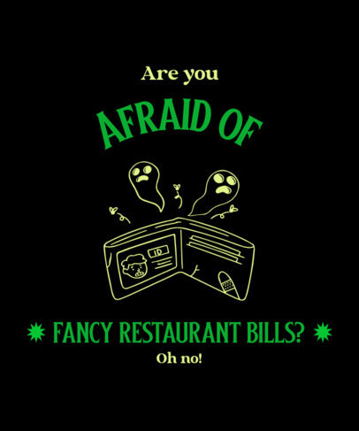 T-Shirt Design Template with a Quote Inspired by Are You Afraid of the Dark 