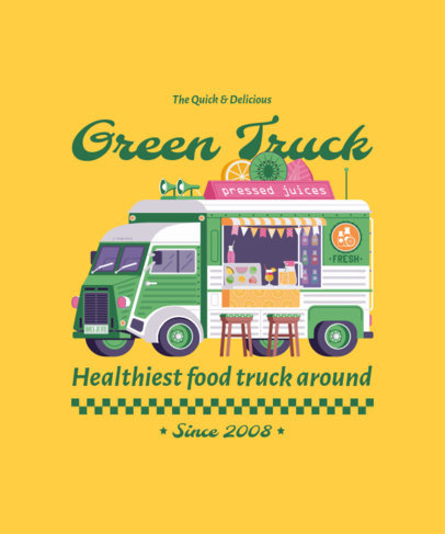 T-Shirt Design Creator with a Food Truck Graphic to Promote a Healthy Restaurant