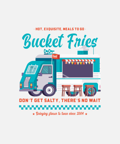 T-Shirt Design Maker Featuring an Illustrated Junk Food Truck Graphic