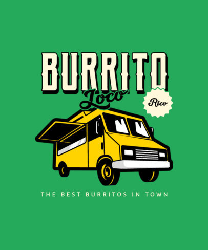 T-Shirt Design Maker for a Mexican Burrito's Food Truck Promo