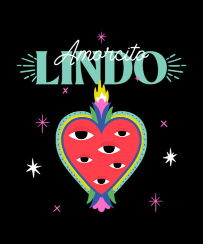 Illustrated T-Shirt Design Generator Featuring a Heart with Eyes