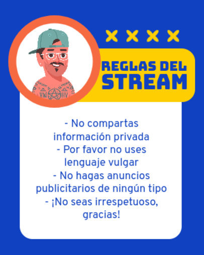 Twitch Info Panel Template Featuring a Fun and Modern Avatar 5153d-el1