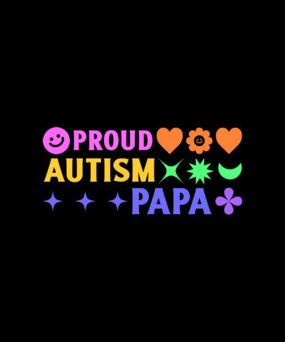 Fun T-Shirt Design Template for a Proud Autism Dad 4544i-4605