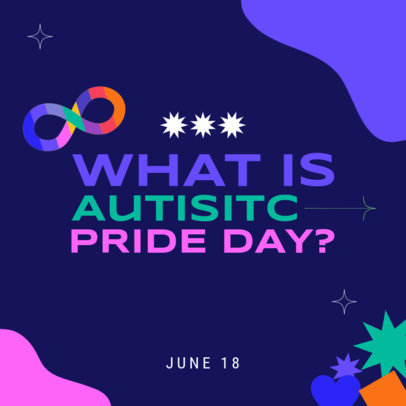 Instagram Post Template to Celebrate Autistic Pride Day with a Carousel