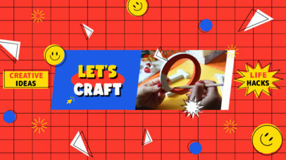 YouTube Banner Maker with Retro Illustrations for a Creative Ideas Vlogger 5163E-el1