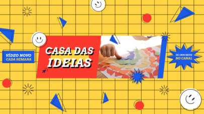 Retro-Style YouTube Banner Generator Featuring Colorful Graphics 5163C-el1