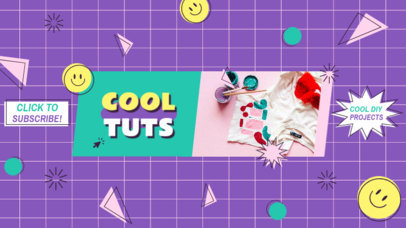 YouTube Banner Template with a Retro Grid for a Cool Tuts Channel 5163D-el1
